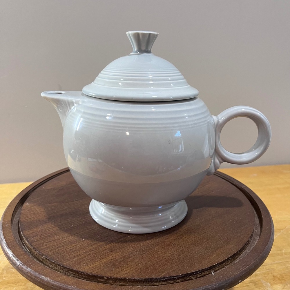 Fiesta Pearl Gray Individual‎ Teapot Art Deco Vtg Style Ceramic Made in USA
